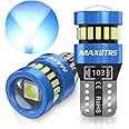 MAXGTRS 194 LED Light Bulb Ice Blue 168 2825 W5W T10 Wedge 18-SMD 3014 Chipsets LED Replacement Bulbs with Condenser Lens for Car Dome Map Door Courtesy License Plate Lights, Pack of 2