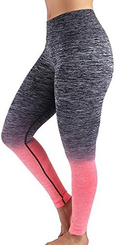 Women's Premium Quality Active Yoga Pants Gym Workout Wear (Small, Black/Coral-l704)