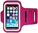 i2 Gear Cell Phone Armband Case for iPhone SE 2016, 5, 5S, 5C, 4S, 4 - Running Phone Holder with Adjustable Arm Strap and Key Holder (Fuschia)
