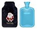 2 Liters Classic Rubber Hot Water Bottle & Luxurious Cozy Faux Fur Cover Set (Dark Blue Santa / Blue Bottle)