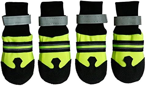 Dog Boots Waterproof Paw Protectors for Large Dogs (Pack of 4)