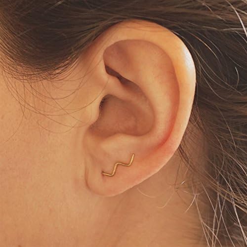 Tiny Zig Zag Ear Climber Earring 040