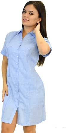 guayaberas ropa de vestido de para mujer. 100%. cubanita estilo., Azul :  Amazon.com.mx: Ropa, Zapatos y Accesorios