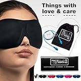 2in1 - Luxuriously soft 3D SLEEP MASK, pleasant touch, PERFECT MAKE UP without defects, 1 pair of HIGH FIDELITY EARPLUGS – give you a blissful SILENCE everywhere - MyTravelUp (Black)