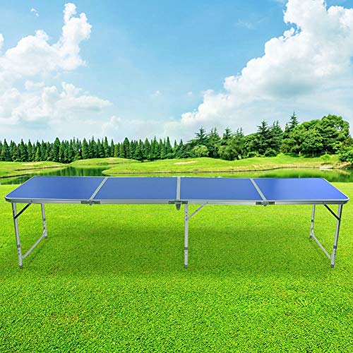 Qii lu Folding Beer Pong Table, 3 Foot Design Indoor Outdoor Portable Folding Beer Pong Camping Table