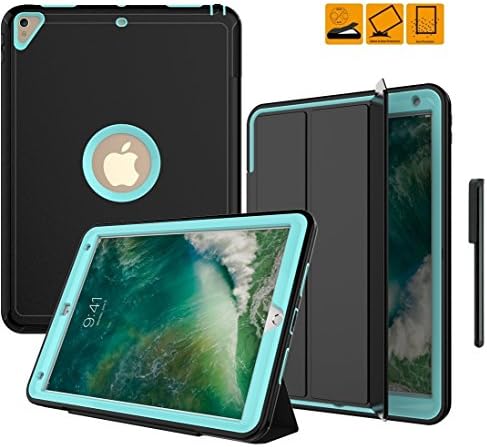 iPad Pro 10. 5 Inch Case , Fitvers Slim Shockproof Rugged Heavy Duty Cover, Three Layer Hard PC+Silicone Hybrid Impact Resistant Full Body Protective with Screen protector and Free Stylus- Lightblue