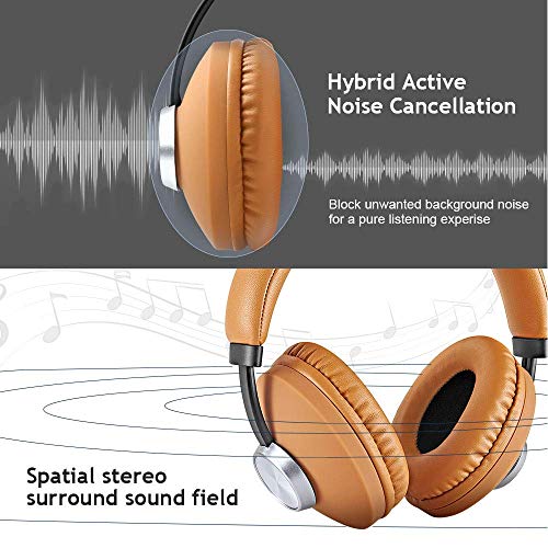 Wireless Headset, STOGA Over-Ear Headphones with Mic Bluetooth Earphones with Stereo Bass (Brown)