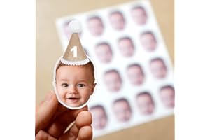 Your own Baby face Sticker | Personalized Water proof glossy VINYL Party Stickers | for First Birthday Party decor (STICKER -