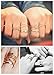 Cougar's Choice 6pcs Stack Rings Glod Plated Ring Knuckle Nail Ring Set