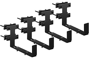 BSWAN Planter Box Bracket, Flower Box Holder Circular and Square Railings Brackets,Adjustable Deck Railing Planter Box Holder for Patio Garden Fence Pergola Balcony (4 Pieces)