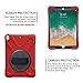 New iPad 5th/6th Generation Cases | TSQ iPad 9.7 Case 2018/2017 for Kids | Hard Protective Cover w/ 360 Degree Stand, Handle Hand Grip Shoulder Strap for 9.7 Tablet Skin | Red