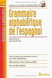 Grammaire alphabétique de l'espagnol