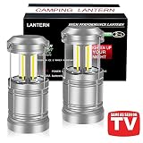 2 Pack LED Camping Lantern with Magnetic Base,Super Bright Portable COB Collapsible Lanterns - Survival Kit for Hurricane, Emergency, Storm, Power Outage