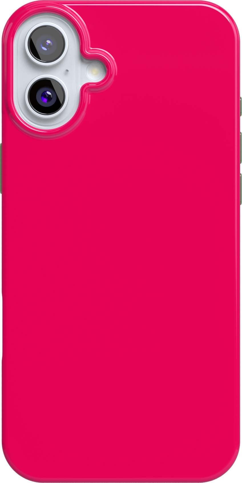 Casely iPhone 16 Plus Case | Think Pink | Solid Neon Pink | Classic Ultra Slim Case Design | Compatible with MagSafe
