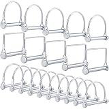 Benavvy 20 Pcs Shaft Locking Pin, Heavy Duty Safety Coupler Pin 1/4 Inch 5/16 Inch 3/8 Inch Diameter in 2 Shapes of Square and Arch for Farm Trailers Wagons Lawn Garden(Silver)