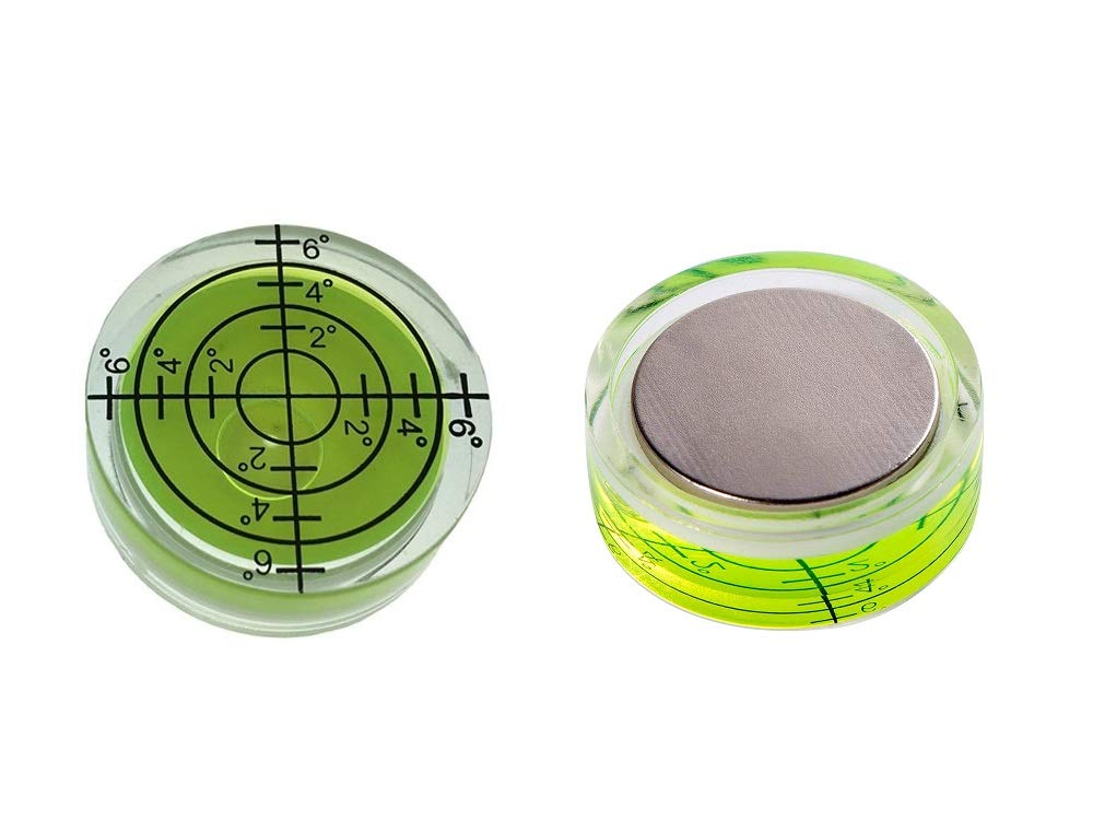 Aoderda 2 Pcs Magnetic Magnet Bubble Level Circular Precision Spirit Level Round Spirit Level Bubble 32 * 12mm for Measuring Instrument