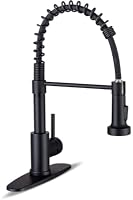 Black Pull-Down Kitchen Faucet 17" Commercial