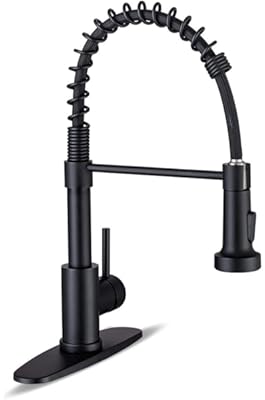 Black Pull-Down Kitchen Faucet 17" Commercial 1
