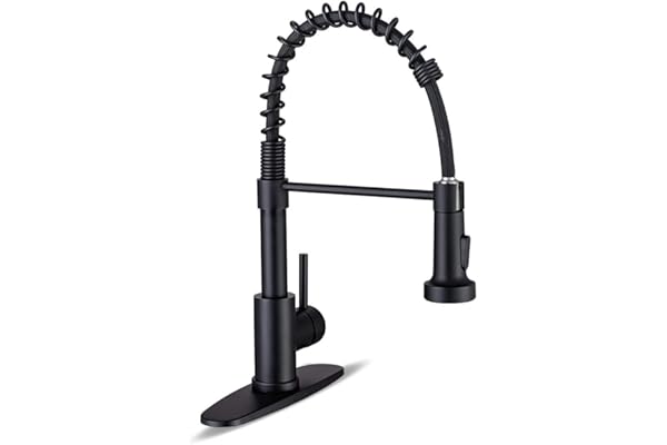 Black Pull-Down Kitchen Faucet 17" Commercial 1
