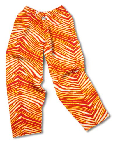 Zubaz Pants: Red/Gold Zubaz Zebra Pants 