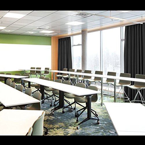 ChadMade Fire Resistant Flame Retardant Thermal Insulated Curtain Drapery Panel Pinch Pleat, Black 52" W x 84" L for Home, Office, Hotel, School, Cinema and Hospital (1 Panel) - Thumbnail 7