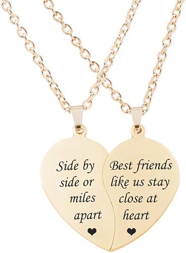 Amazon Mjartoria ベストフレンドネックレス Bffネックレス 2分割 バレンタインハート Together Forever Never Apart 親友ペンダント 友情ネックレス 2個セット インスピレーションを与えるギフト ネックレス 通販