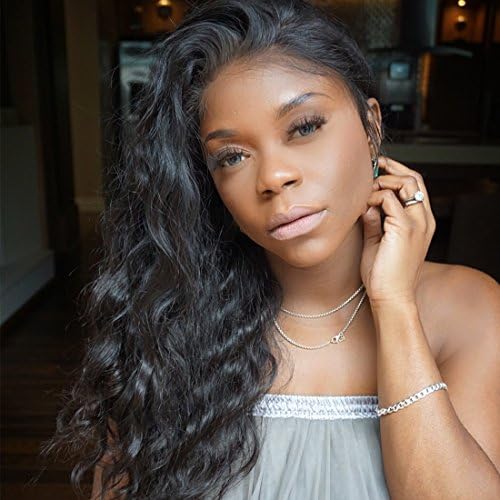 16'' Body Wave Silk Base Lace Front Wigs Adjustable Pre Plucked 360 Lace Human Hair Wigs Glueless Wig for Black Women with Baby Hair Natural Hairline