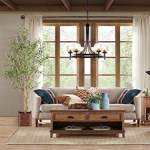 FEELEAD 7ft Faux Olive Tree - Fake Potted Olive Silk Tree with Planter Natural Olive Branches and Realistic Leaves Artificial Tree for Home House Office Decor Indoor