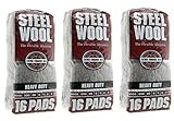 Homax Products 106607-06 - 3PACK 4 Steel Wool Extra Coarse 16 Pads - 3 Pack (48 Pads)