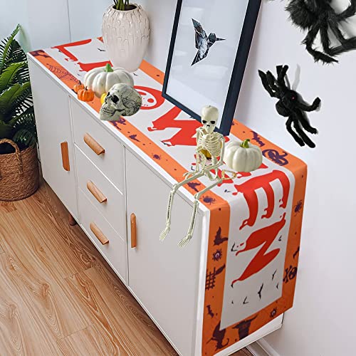 Nieolheoui Halloween Table Runners, Non-Slip Haunted House Table Fabric for Halloween Party Decorations and Scary Movie Nights, 71 x 14 Inch