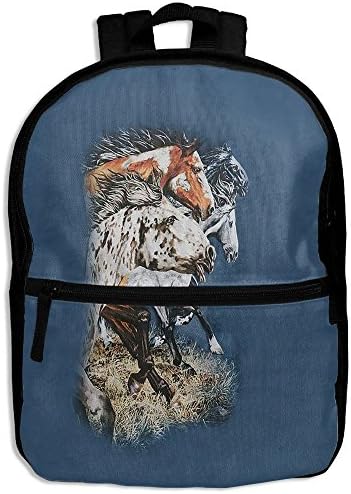 Knapsack School Find 13 Horses Backpack With Slippery Zipper And Large Capacity Travel For Women Girls Teens Kids