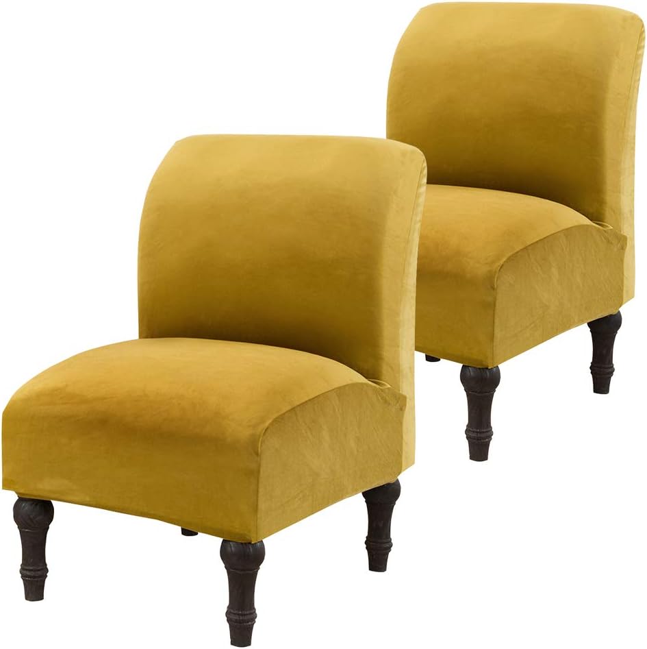 Armless Accent Chair Covers Velvet Stretch Soft Slipcovers For S Armless Accent Chair Covers Velvet Stretch Soft Slipcovers For S