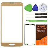 CrazyFire® Brown New Front Outer Glass Lens Screen Replacement For Samsung Galaxy S5 SV G900 G900A G900P G900R4 G900T G900V+Adhesive Tape+Tools Kit
