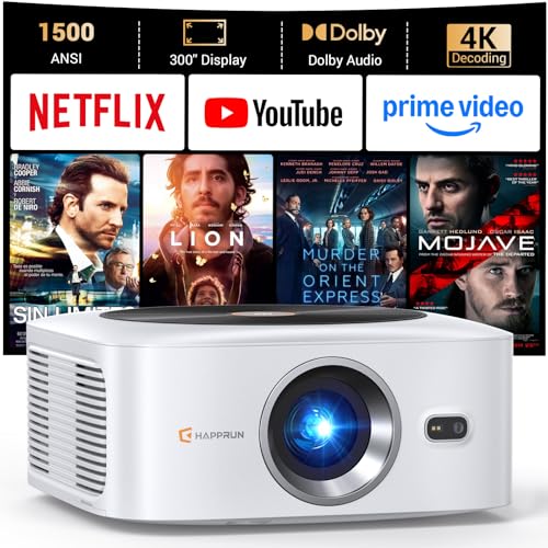 HAPPRUN Outdoor Projector 4K Streaming Auto Focus