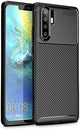 SEECASE Huawei P30 Pro Case, Carbon Fiber Texture Design Back Cover Ultra fit Anti-Scratch Shock Absorption Protective Cover Huawei P30 Pro (Black)
