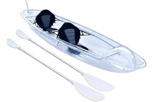 CVKAYAK 2 Seats Clear/Transparent Canoe/Kayak 11" Fit for Pool, Clear River/Lake/Beach/Bay/Calm Sea/Spring/Photography