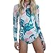 ZAY Women's Printed Long Sleeve UV Protection Rash Guard Swimsuit Beachwear
