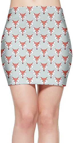 Women's Bottom Mini Skirt Knit Watercolor Fox