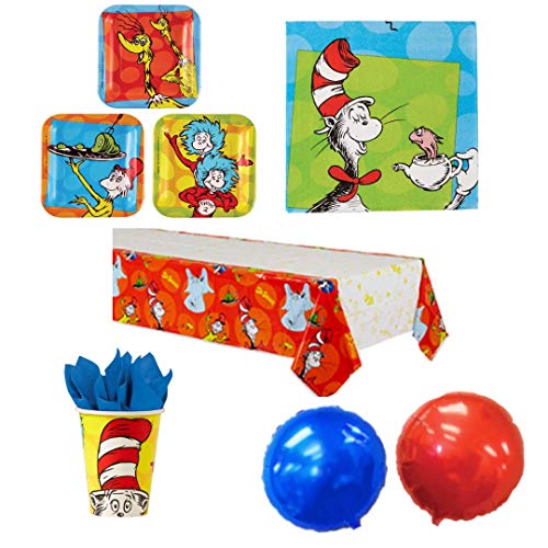 Dr. Seuss Party Supplies Pack for 8 Kids - Disposable Tableware and Balloons - Children's School Class or Birthday Party Kit - Thumbnail 7