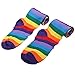Tinksky Rainbow Strips Leg Stocking Colorful Thigh High Socks Christmas Birthday Gift for Women Girls