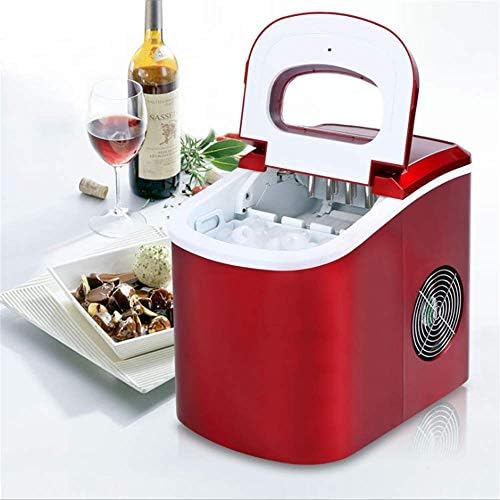 ZMXZMQ Automatic Ice Maker, Counter top Portable, 15KG per Day Ice Maker Machine,red