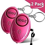 Personal Alarm, JDDZ 140 db Safe Siren Song Emergency Self Defense Protection Device Anti-Rape/Anti-Theft Security Mini LED Flashlight Women, Kids Elderly 2 Pack (Pink)