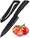 Chef Knife, Professional Ceramic Knife 7-inch Black Blade Antiskid Soft Handle with Sheath for Cutting Fruits, Vegetables and Meat, Essential Kitchen Knife for Making Delicious Food