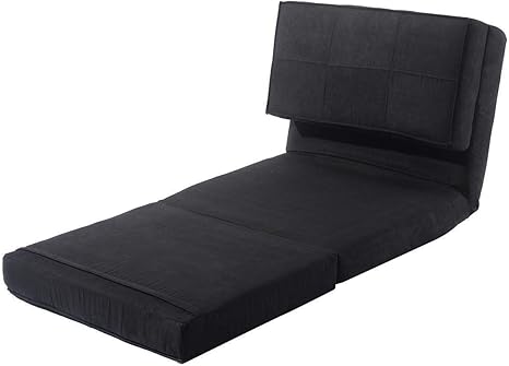 Amazon Com Black Fold Down Chair Flip Out Lounger Convertible Sleeper Bed Couch Dorm Guest Folding Chair Convertible Game U S Stock Kitchen Dining