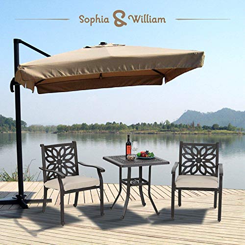 Sophia & William Patio Outdoor Dining Chairs Set of 2, Brown Cast