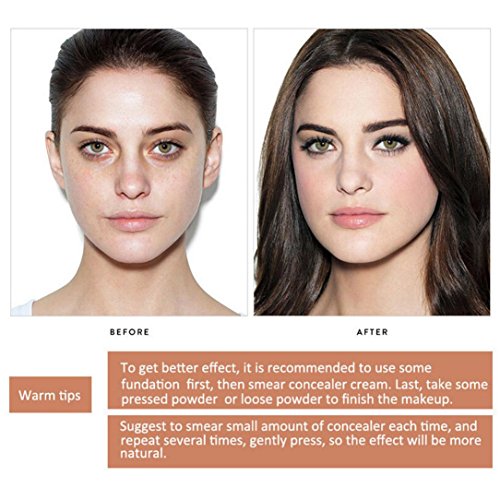 Correcting Concealer Cream BB Cream 15 Colors Palette + Makeup Brush Face Foundation Trimming Cover Dark Circles Freckles Acne Camouflage (A)