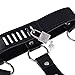 iiniim Women's Faux Leather Harness Punk Gothic Metal Chain Tassel Body Caged with Lock (One Size, Black)