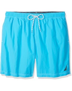 Men's Big and Tall Solid Quick Dry Logo Swim Trunk
