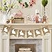 Partyprops Easter Burlap Bunny Garland | Burlap Rabbit Garland Banner | Easter Decorations | Rustic White Bunny Garland for Mantle