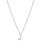 Fwlisesa Cute Necklaces for Women, Dainty Silver Initial Necklaces Simple Silver Choker Aesthetic Tiny Letter Pendant Cute Necklace for Women